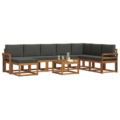 Set di divani da esterno con cuscino 9 pcs Naturale e Antracite