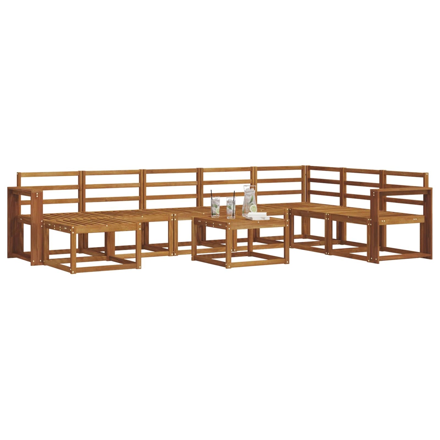 Set di divani da esterno 9 pcs Naturale