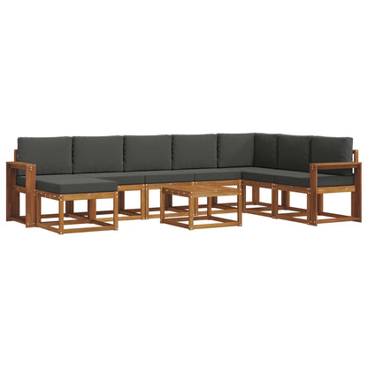 Set di divani da esterno con cuscino 9 pcs Naturale e Antracite