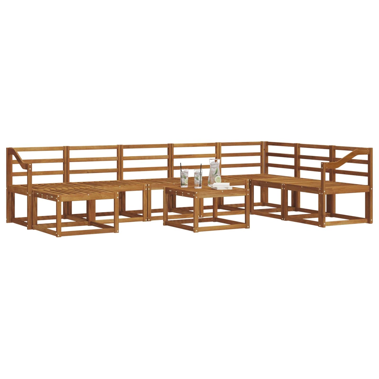Set di divani da esterno 9 pcs Naturale