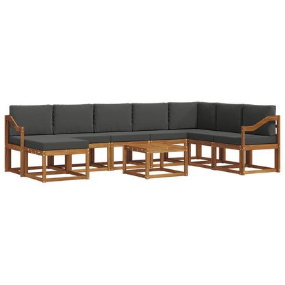 Set di divani da esterno con cuscino 9 pcs Naturale e Antracite