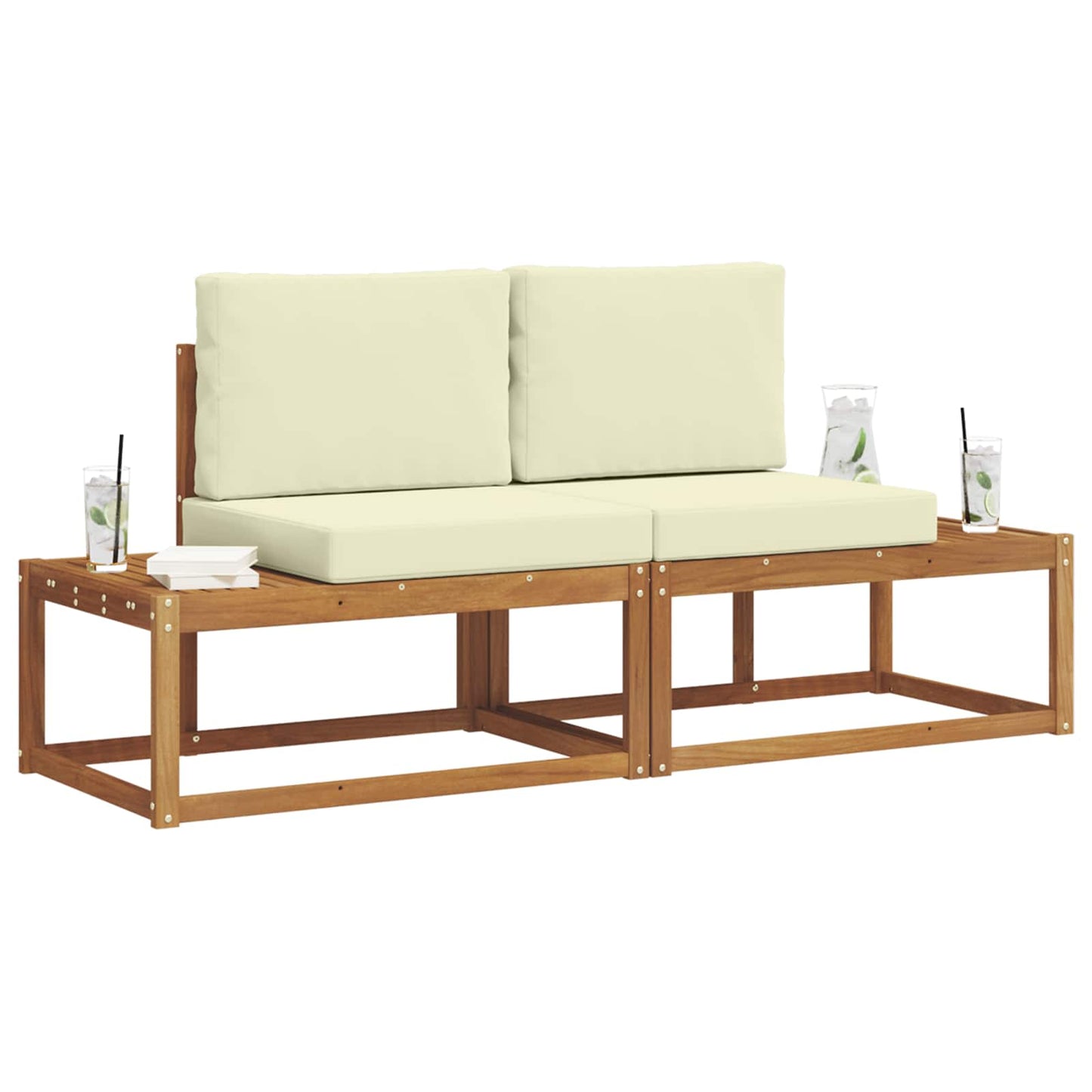 Set di divani da esterno con cuscino 2 pcs Naturale