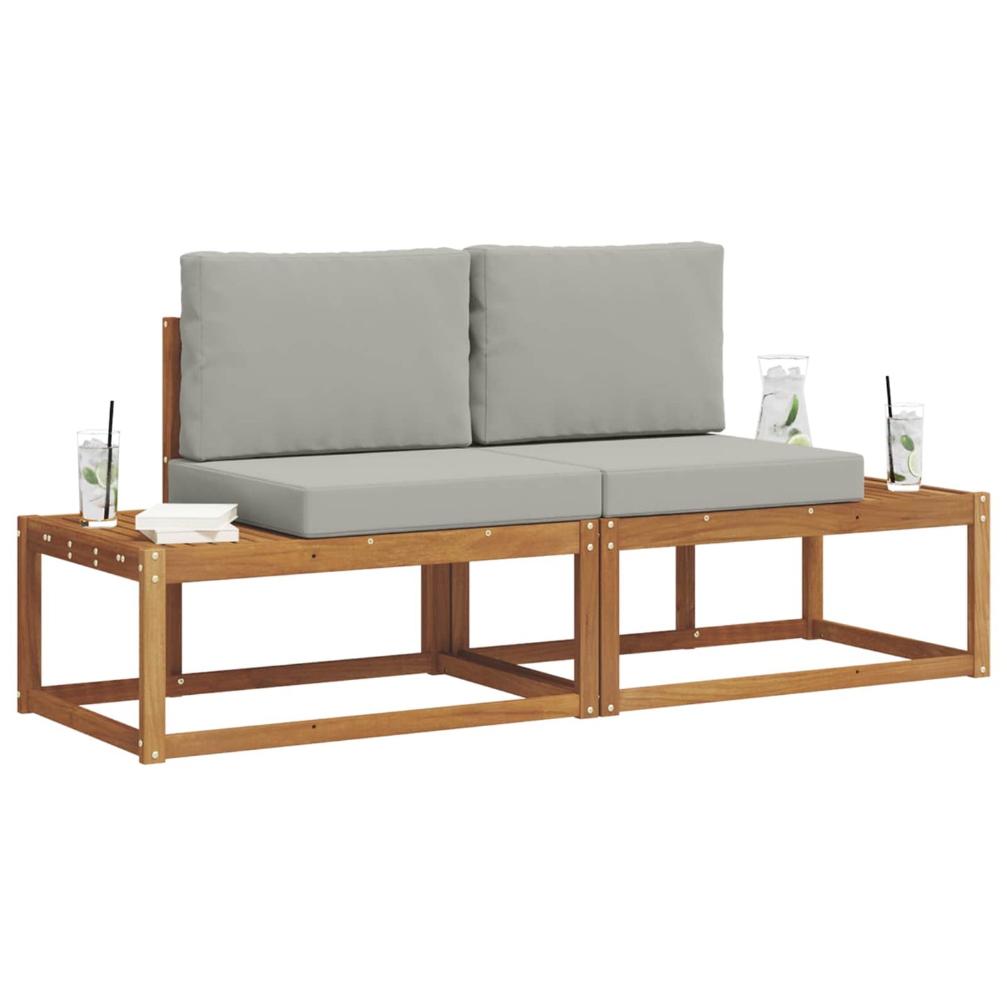 Set di divani da esterno con cuscino 2 pcs Naturale