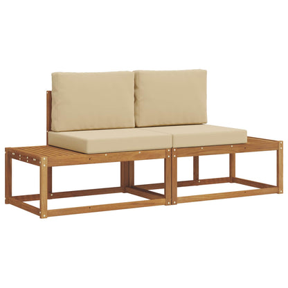 Set di divani da esterno con cuscino 2 pcs Naturale