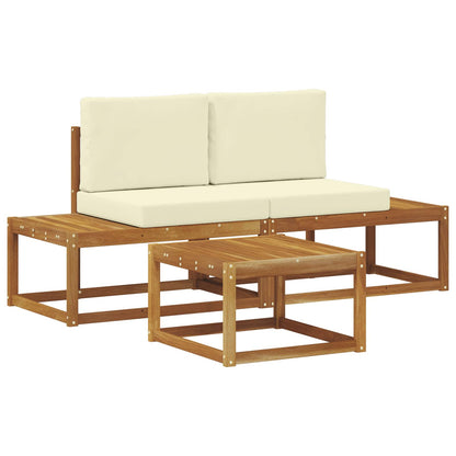 Set di divani da esterno con cuscino 3 pcs Naturale