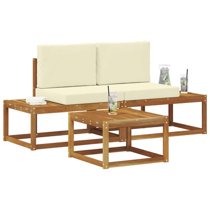 Set di divani da esterno con cuscino 3 pcs Naturale