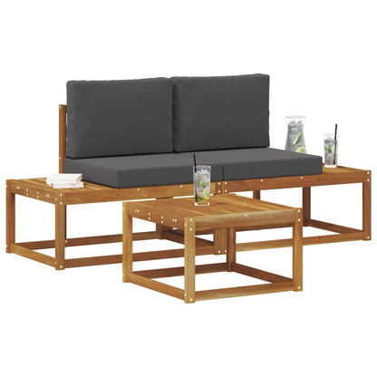 Set di divani da esterno con cuscino 3 pcs Naturale