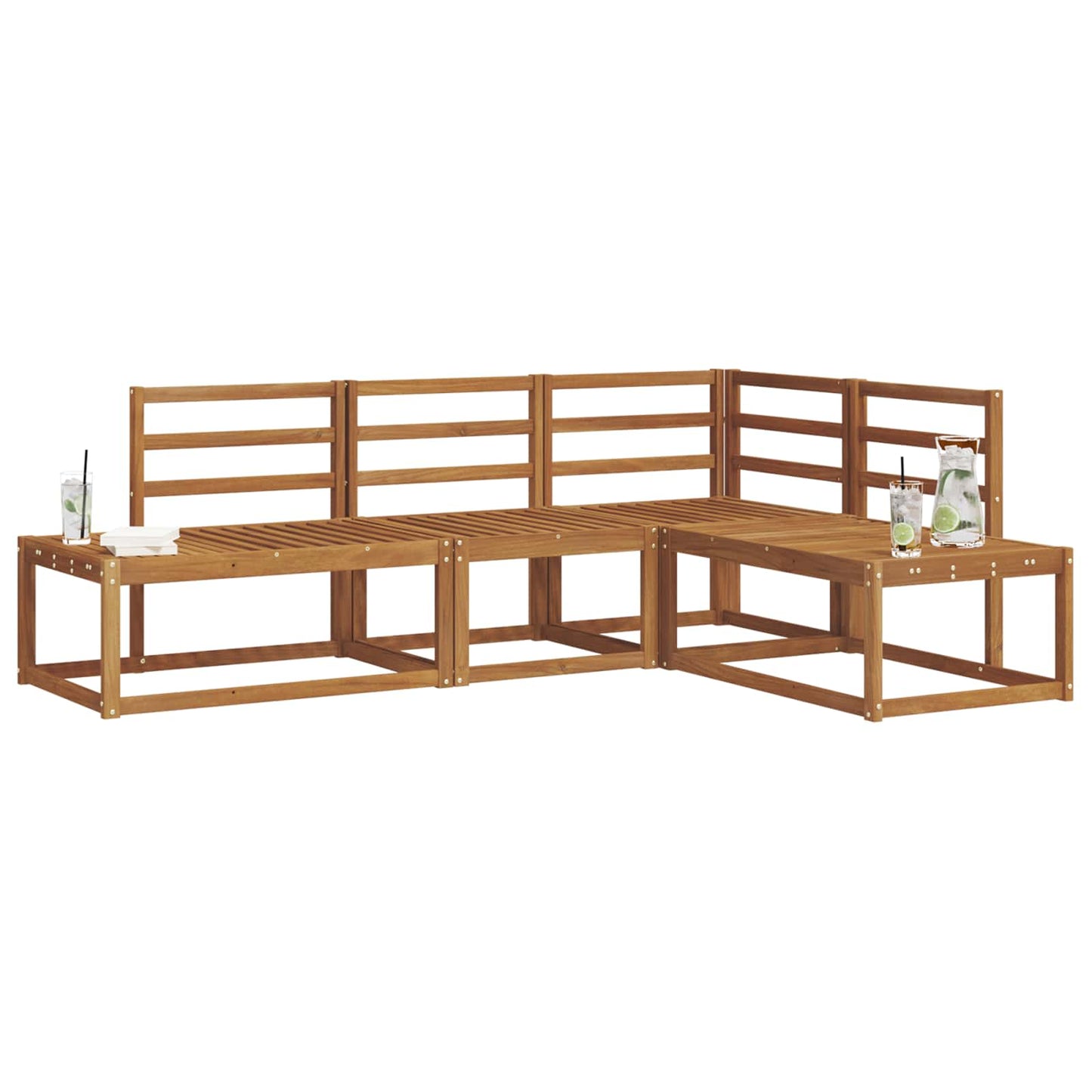 Set di divani da esterno 4 Pezzo Naturale
