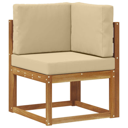 Set di divani da esterno con cuscino 5 Pezzo Naturale e Beige