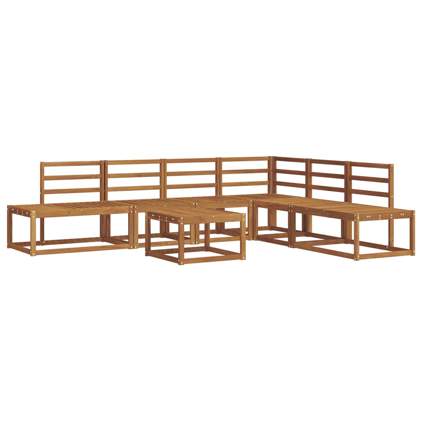 Set di divani 7 Pezzo Naturale Legno di Acacia Massello