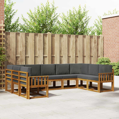 Set di divani da esterno con cuscino 9 pcs Naturale e Antracite