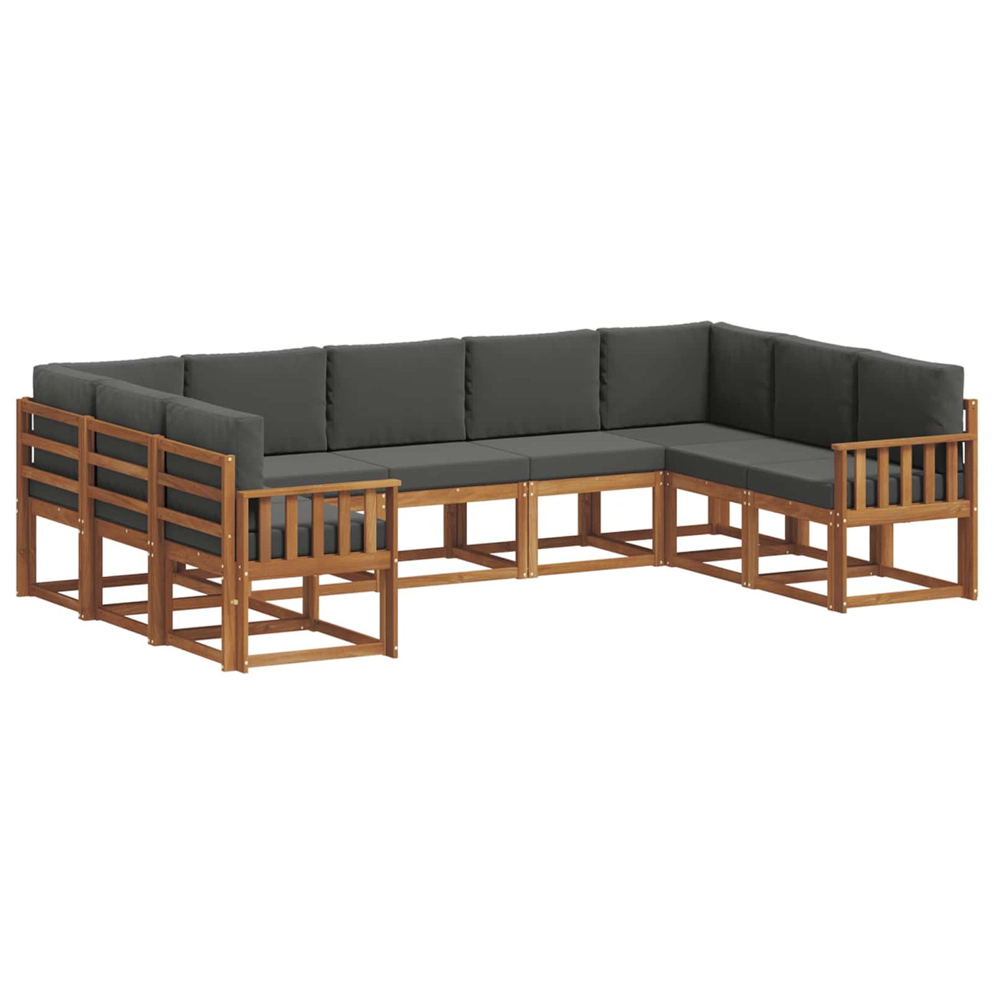 Set di divani da esterno con cuscino 9 pcs Naturale e Antracite