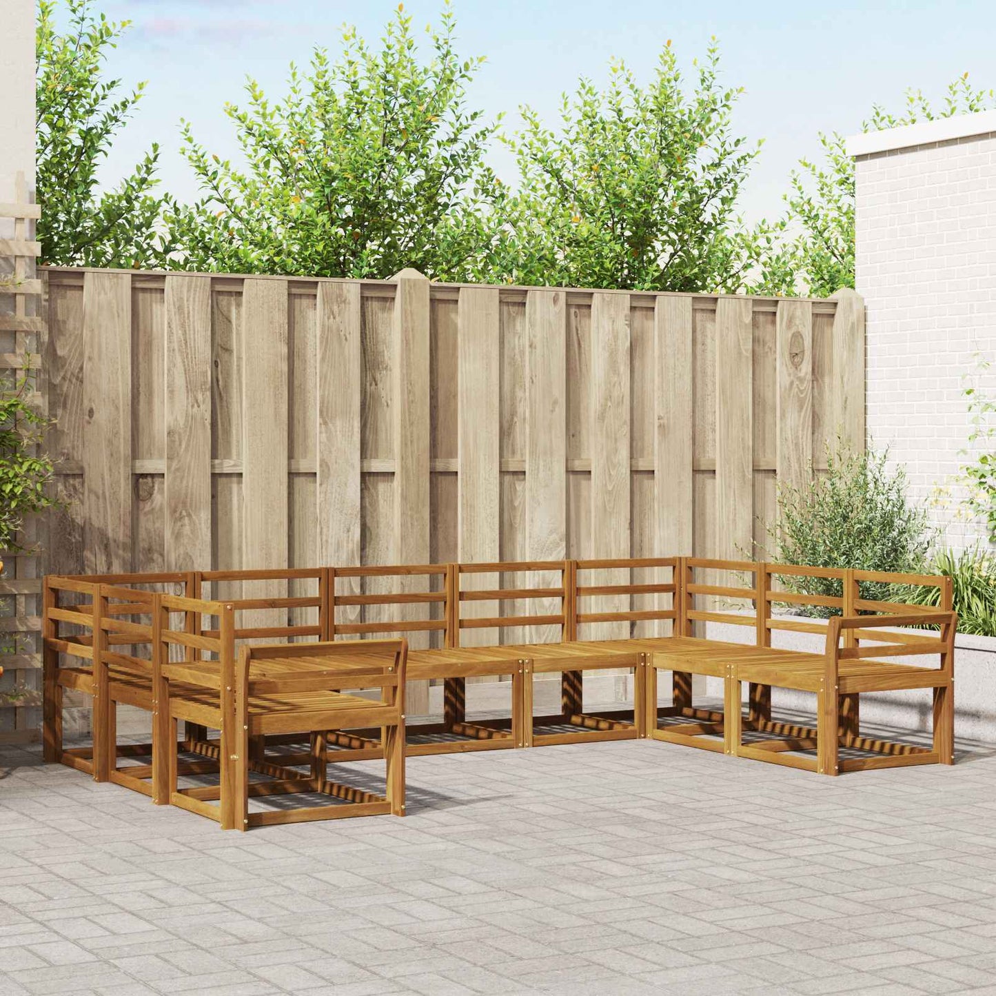 Set di divani da esterno 9 pcs Naturale