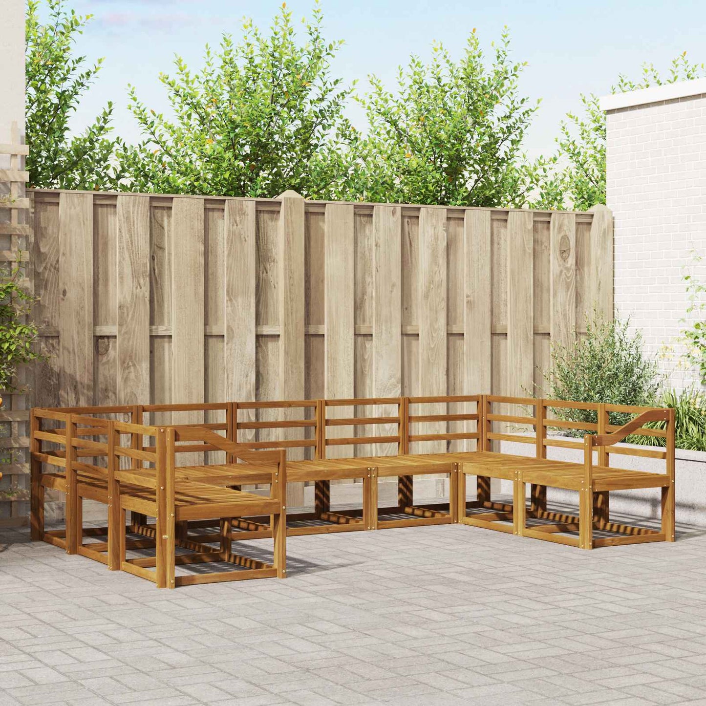Set di divani da esterno 9 pcs Naturale
