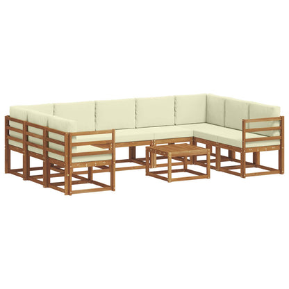 Set di divani da esterno con cuscino 10 pcs Naturale e Crema