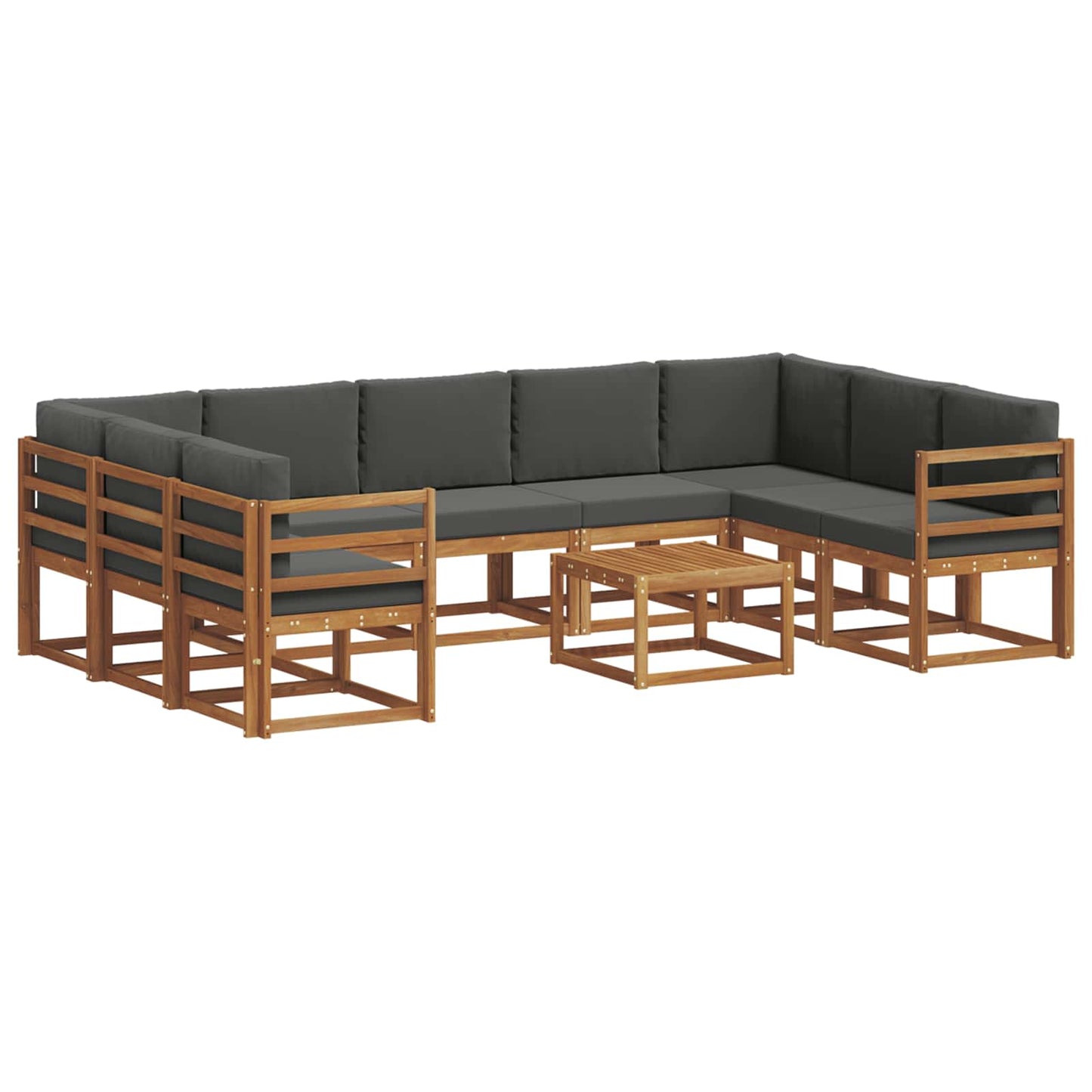 Set di divani da esterno 10 pcs Naturale e Antracite