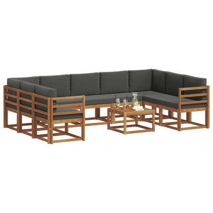 Set di divani da esterno 10 pcs Naturale e Antracite