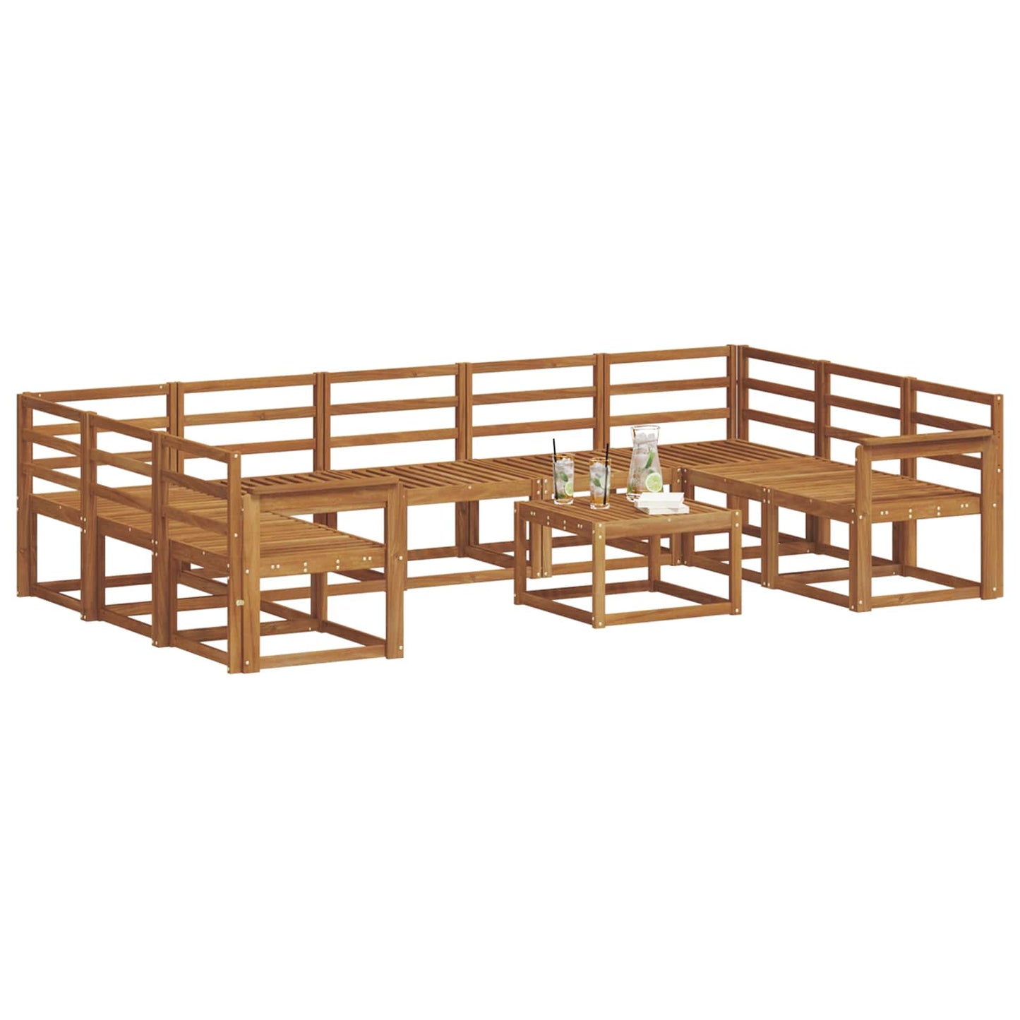 Set di divani da esterno 10 pcs Naturale