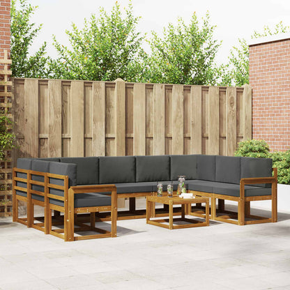 Set di divani da esterno 10 pcs Naturale e Antracite