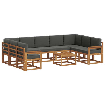 Set di divani da esterno 10 pcs Naturale e Antracite