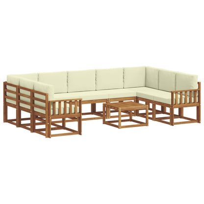 Set di divani da esterno con cuscino 10 pcs Naturale e Crema