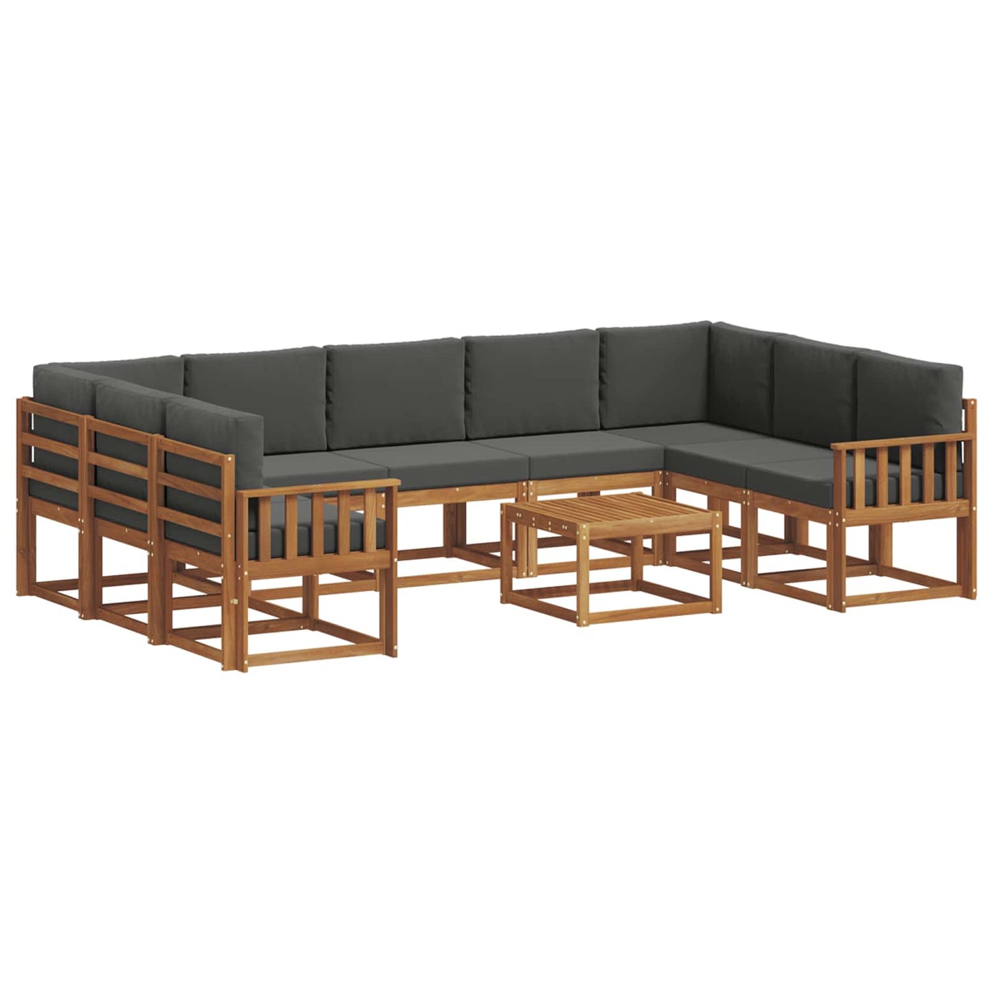 Set di divani da esterno 10 pcs Naturale e Antracite