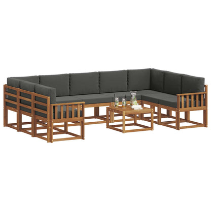 Set di divani da esterno 10 pcs Naturale e Antracite