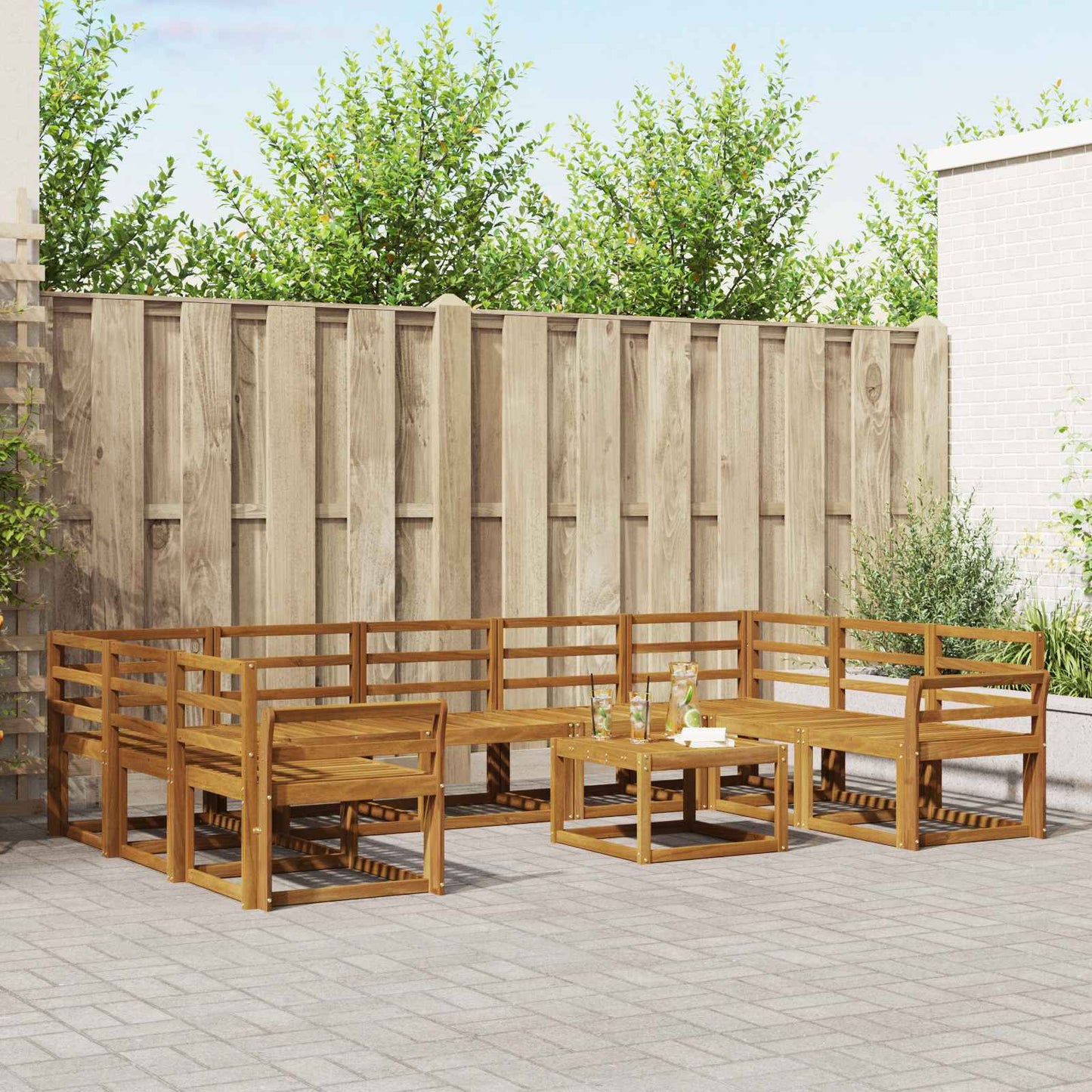 Set di divani da esterno 10 pcs Naturale
