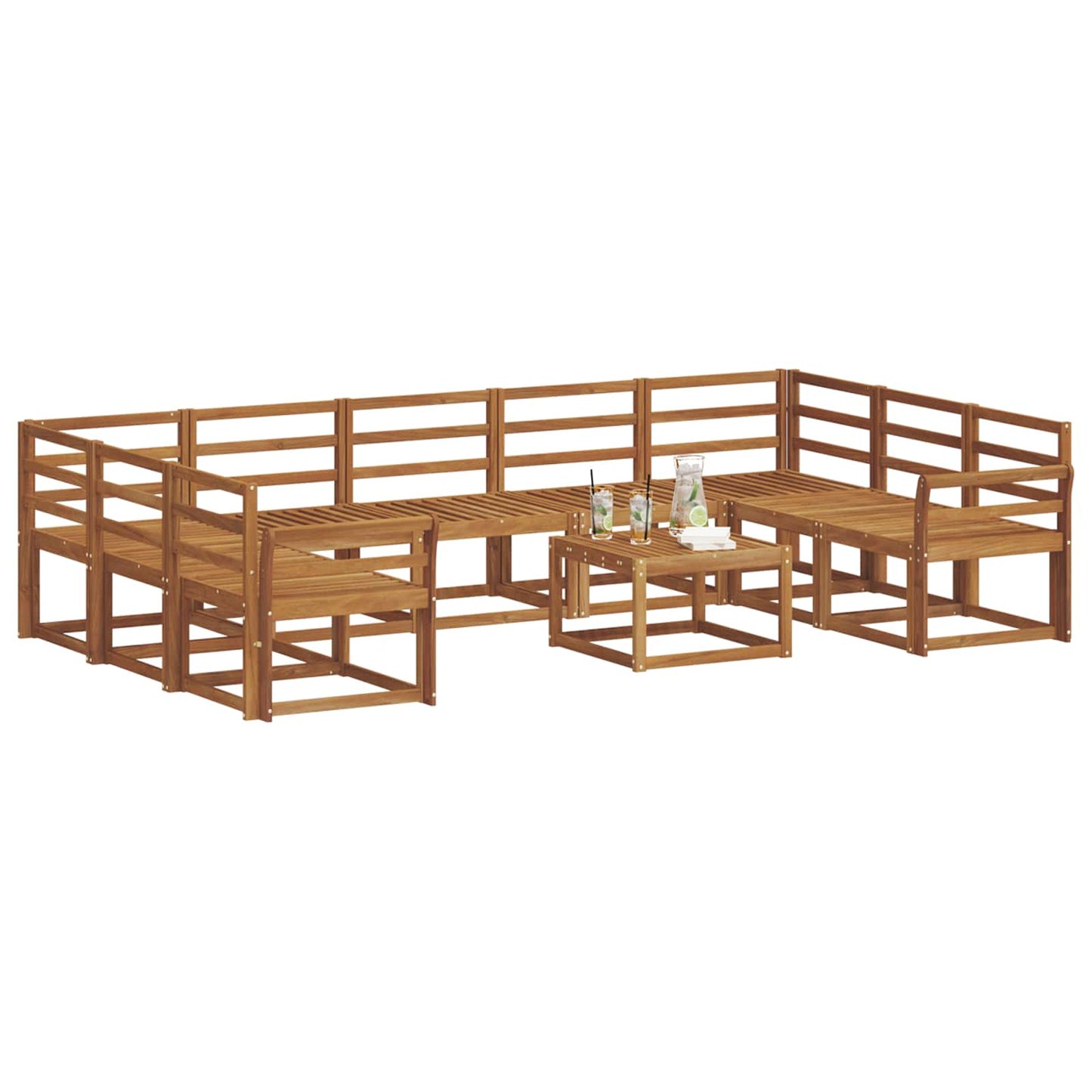 Set di divani da esterno 10 pcs Naturale