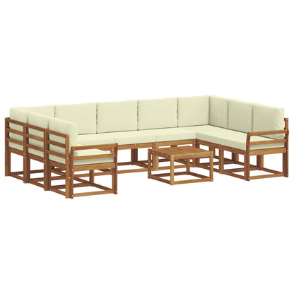 Set di divani da esterno con cuscino 10 pcs Naturale e Crema