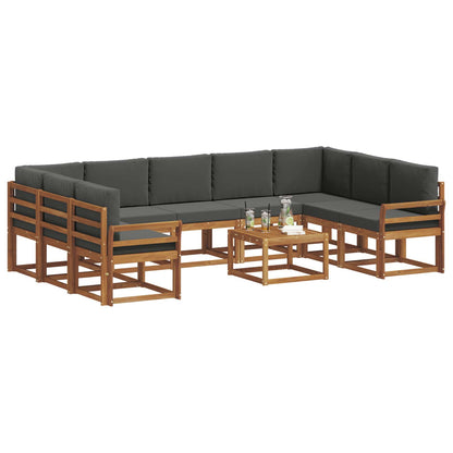 Set di divani da esterno 10 pcs Naturale e Antracite