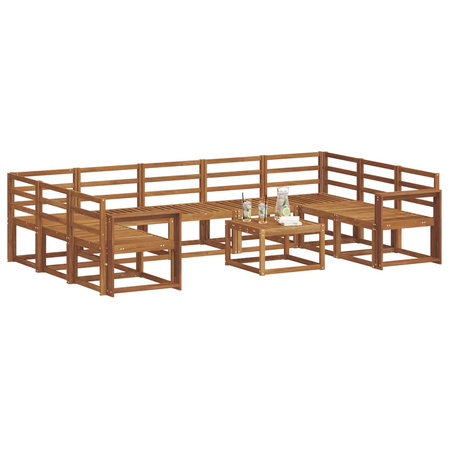 Set di divani da esterno 10 pcs Naturale