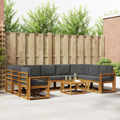 Set di divani da esterno 10 pcs Naturale e Antracite