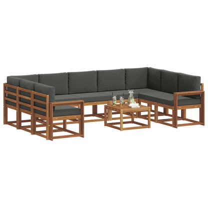 Set di divani da esterno 10 pcs Naturale e Antracite