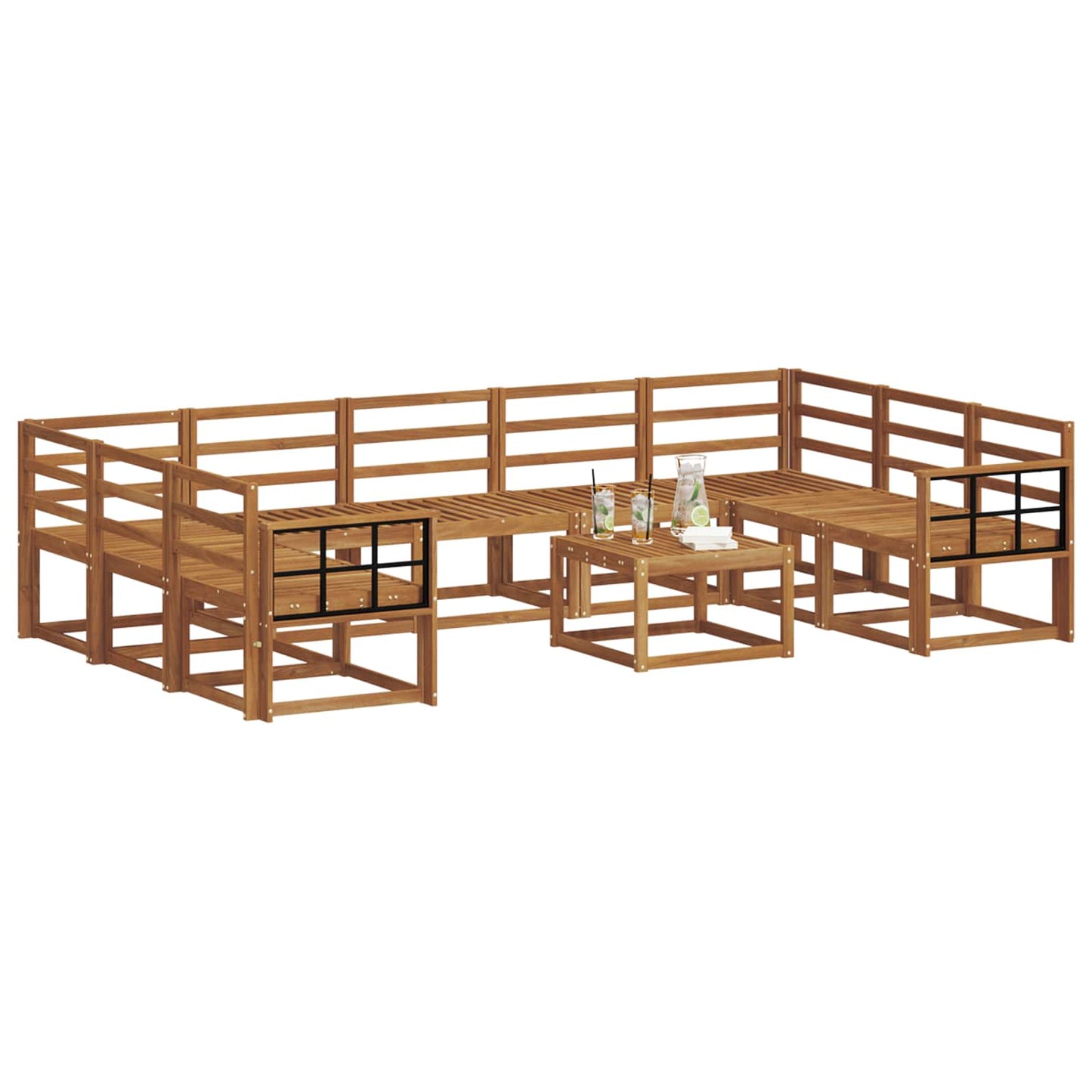 Set di divani da esterno 10 pcs Naturale