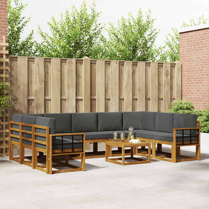 Set di divani da esterno 10 pcs Naturale e Antracite