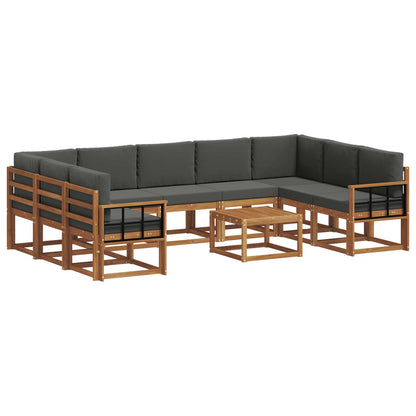 Set di divani da esterno 10 pcs Naturale e Antracite