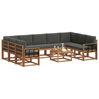 Set di divani da esterno 10 pcs Naturale e Antracite