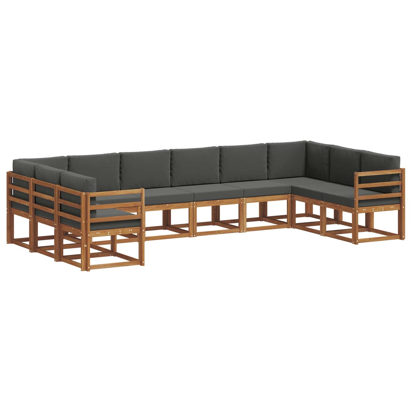 Set di divani da esterno 10 pcs Naturale e Antracite
