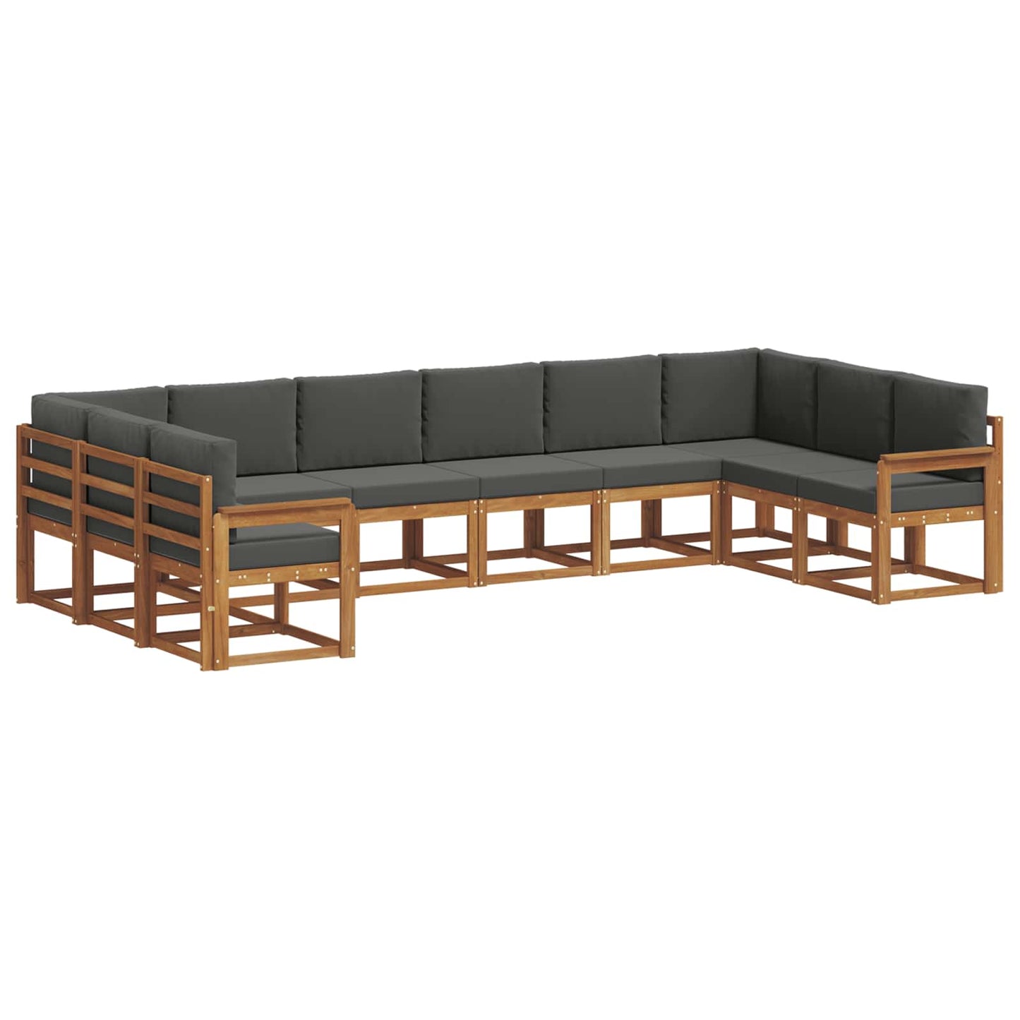 Set di divani da esterno 10 pcs Naturale e Antracite