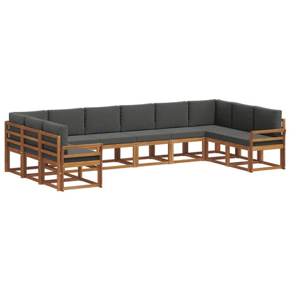 Set di divani da esterno 10 pcs Naturale e Antracite