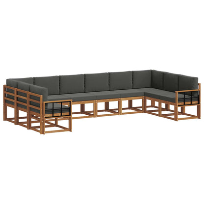 Set di divani da esterno 10 pcs Naturale e Antracite