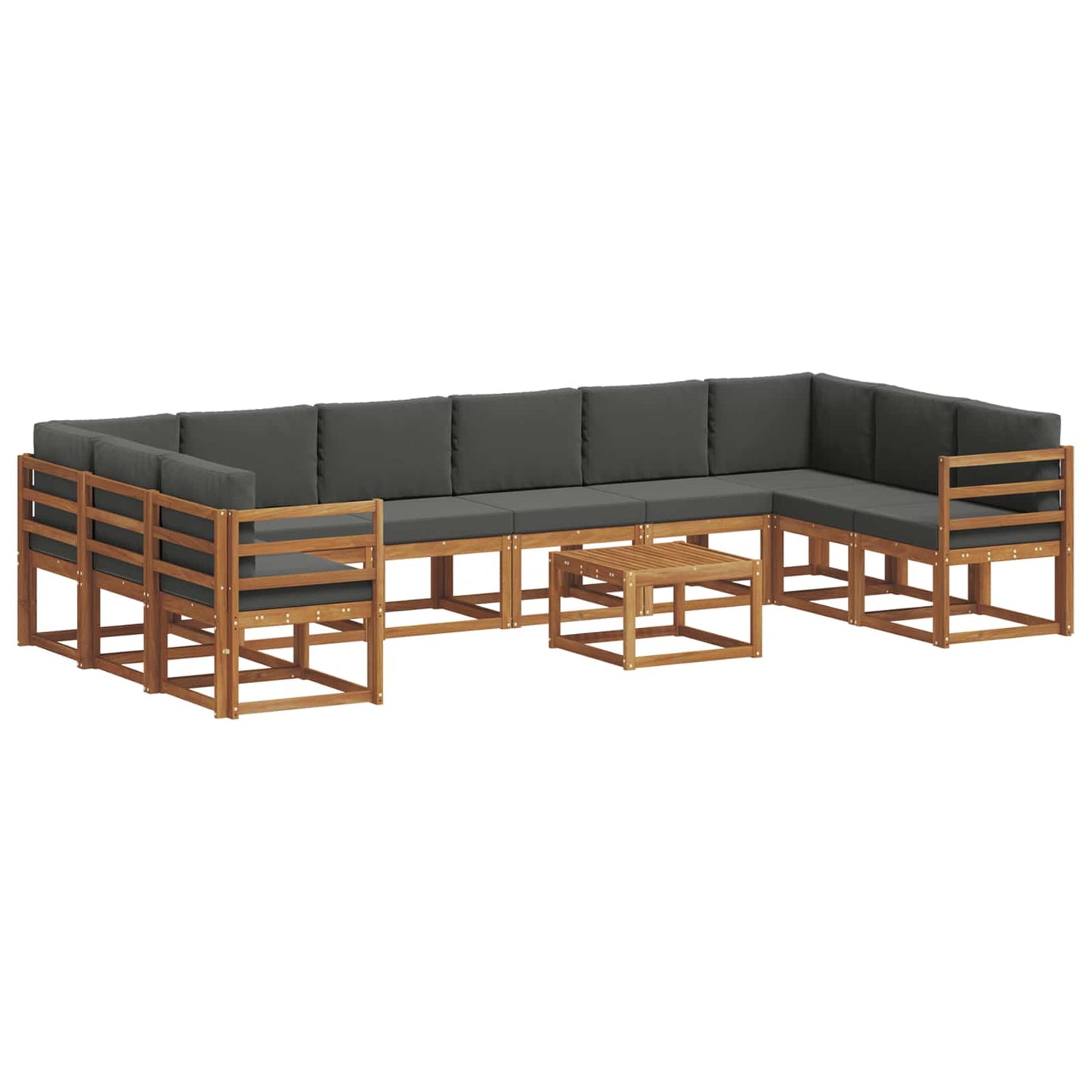 Set di divani da esterno 11 pcs Naturale e Antracite