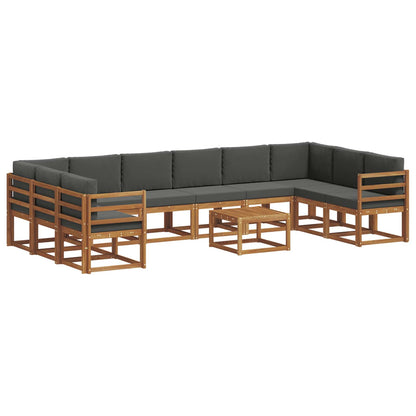 Set di divani da esterno 11 pcs Naturale e Antracite