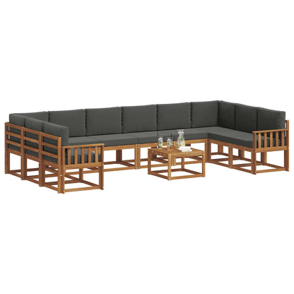 Set di divani da esterno 11 pcs Naturale e Antracite
