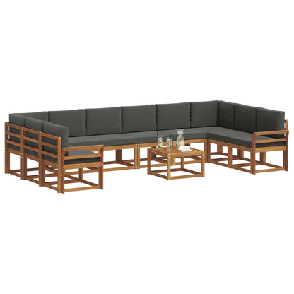 Set di divani da esterno 11 pcs Naturale e Antracite