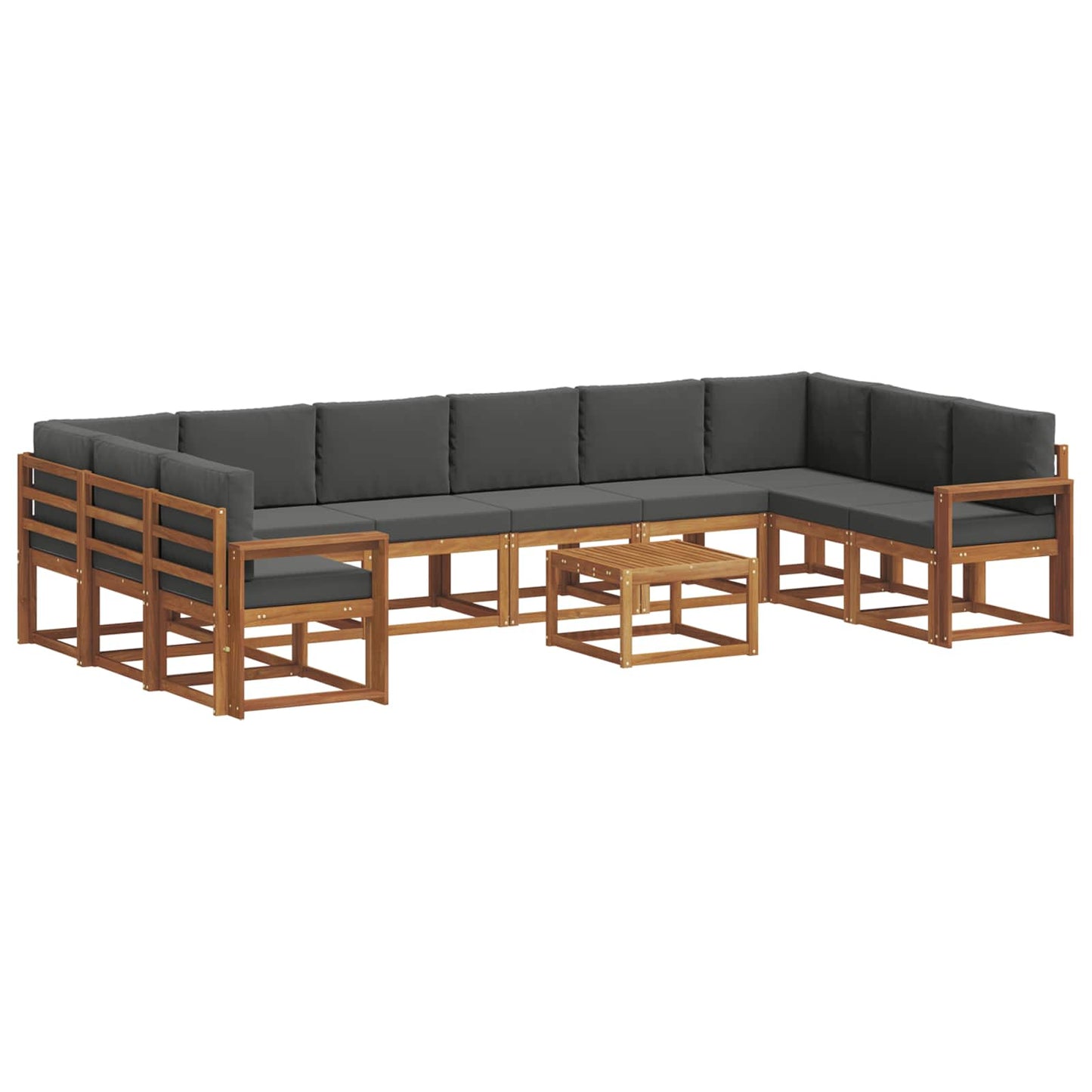 Set di divani da esterno 11 pcs Naturale e Antracite