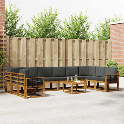 Set di divani da esterno 11 pcs Naturale e Antracite