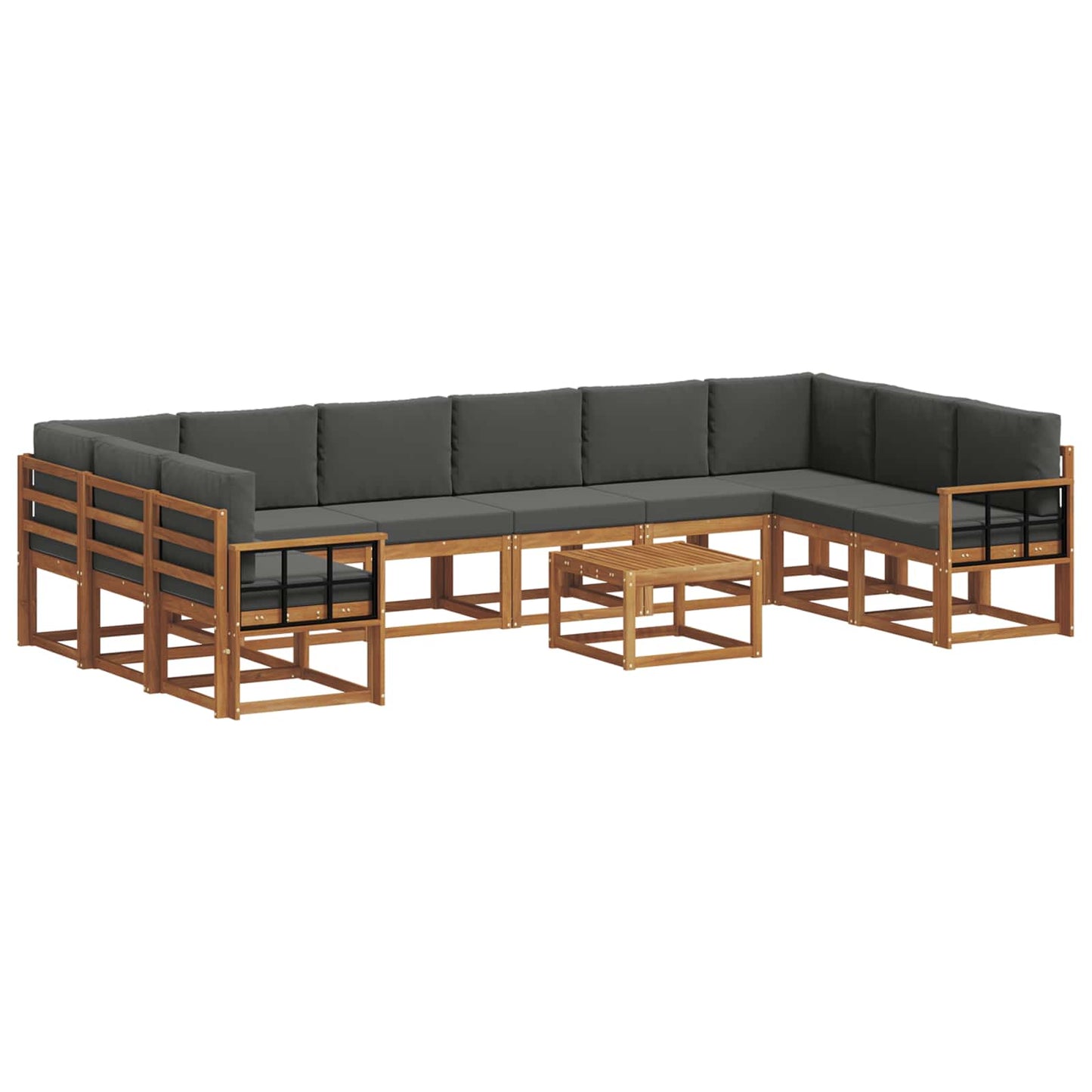 Set di divani da esterno 11 pcs Naturale e Antracite