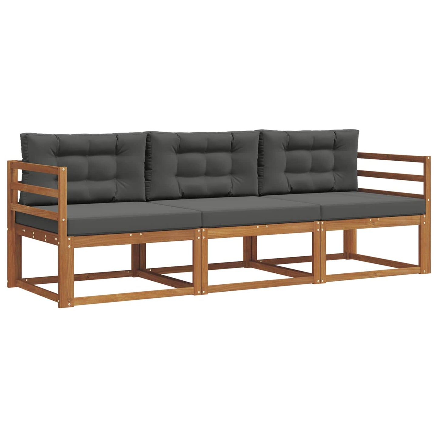 Set di divani da esterno con cuscino 3 pcs Naturale e Antracite